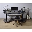 Pemberly Row Contemporary Wood Studio Music Recording Desk in Black Oak