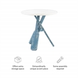 Pemberly Row Transitional Wood Side Table in Distressed Cream/Distressed Blue
