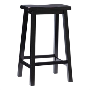 Pemberley Row Rubberwood Antique Black Bar Stool Rectangular Backless 29&quot Unassembled
