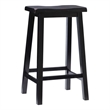 Pemberley Row Rubberwood Antique Black Bar Stool Rectangular Backless 29