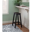 Pemberley Row Rubberwood Antique Black Bar Stool Rectangular Backless 29