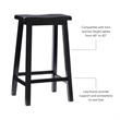 Pemberley Row Rubberwood Antique Black Bar Stool Rectangular Backless 29