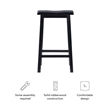 Pemberley Row Rubberwood Antique Black Bar Stool Rectangular Backless 29