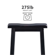 Pemberley Row Rubberwood Antique Black Bar Stool Rectangular Backless 29