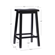 Pemberley Row Rubberwood Antique Black Bar Stool Rectangular Backless 29