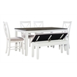 Pemberly Row Transitional Wood Six Piece Dining Set in Smokey White and Gray