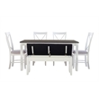 Pemberly Row Transitional Wood Six Piece Dining Set in Smokey White and Gray