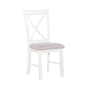 Pemberly Row Farmhouse Wood Set of Two Dining Side Chairs in Gray