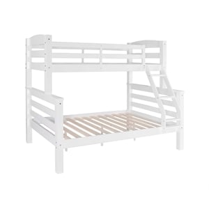 Pemberley Row Pine White Twin Over Full Bunk Bed Rectangular Space Saving 81.06&quotW x 58.25&quotD x 67.5&quotH Unassembled