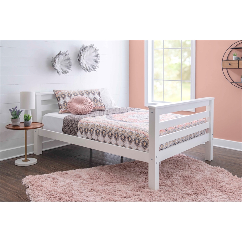 Pemberley Row Pine White Twin Over Full Bunk Bed Rectangular Space Saving 81.06