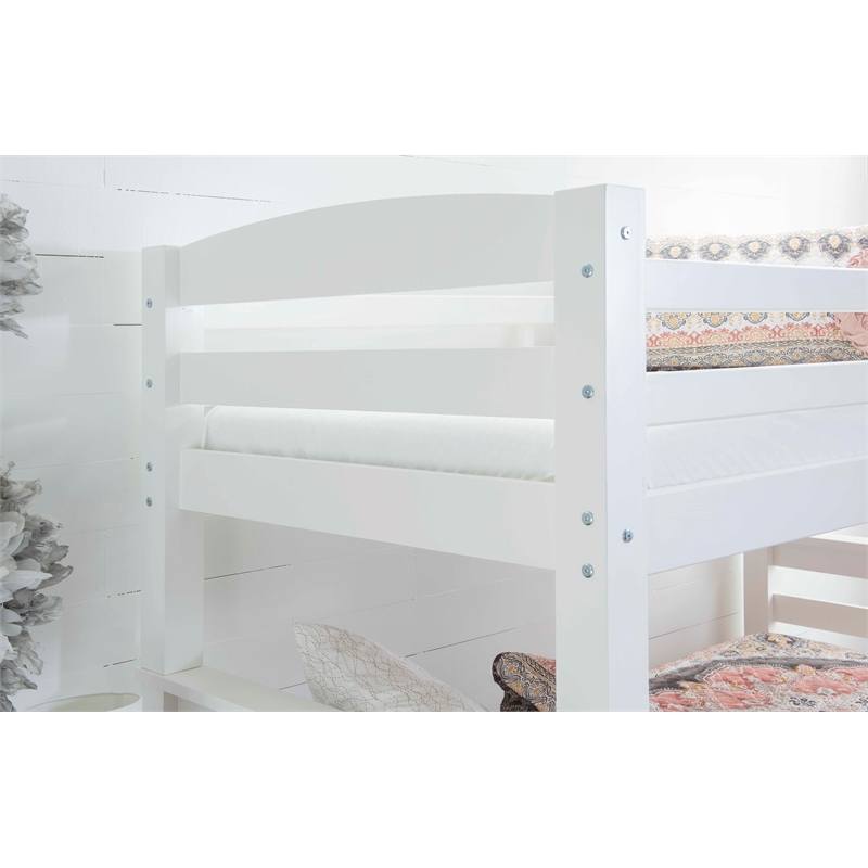 Pemberley Row Pine White Twin Over Full Bunk Bed Rectangular Space Saving 81.06