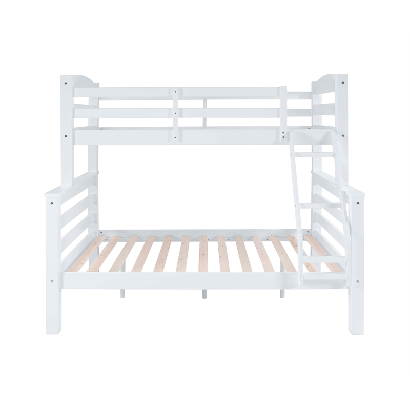 Pemberley Row Pine White Twin Over Full Bunk Bed Rectangular Space Saving 81.06