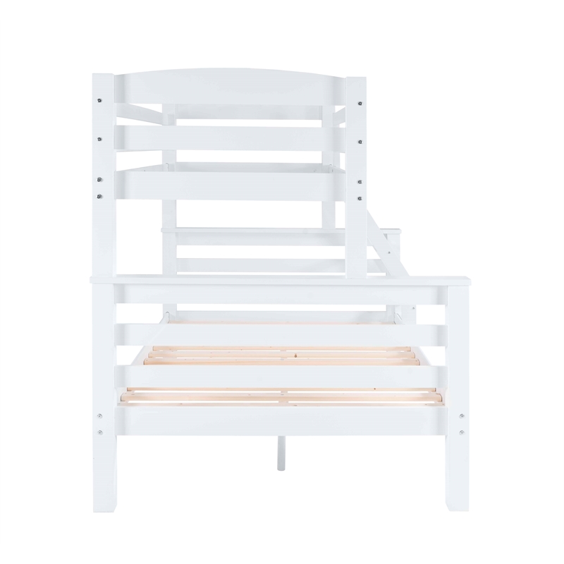 Pemberley Row Pine White Twin Over Full Bunk Bed Rectangular Space Saving 81.06