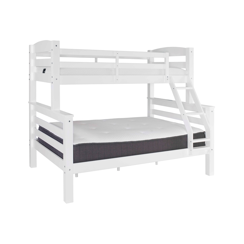Pemberley Row Pine White Twin Over Full Bunk Bed Rectangular Space Saving 81.06