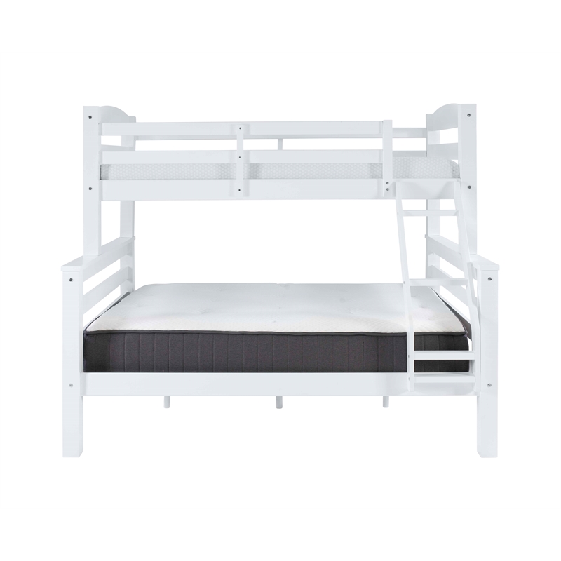 Pemberley Row Pine White Twin Over Full Bunk Bed Rectangular Space Saving 81.06