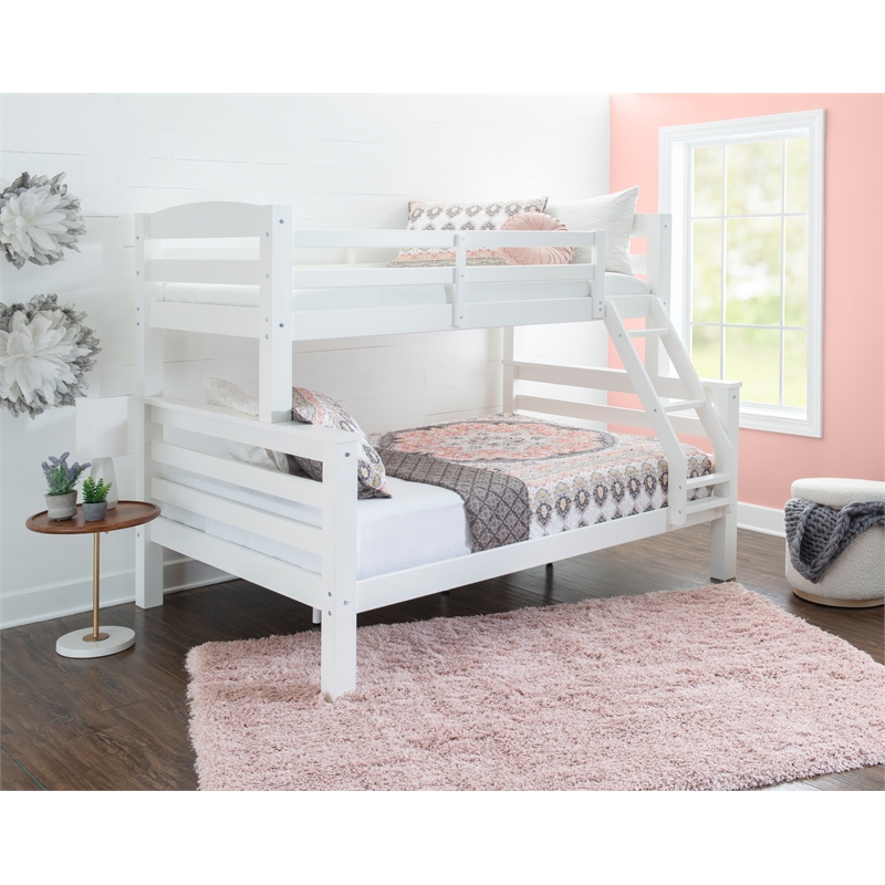 Pemberley Row Pine White Twin Over Full Bunk Bed Rectangular Space Saving 81.06