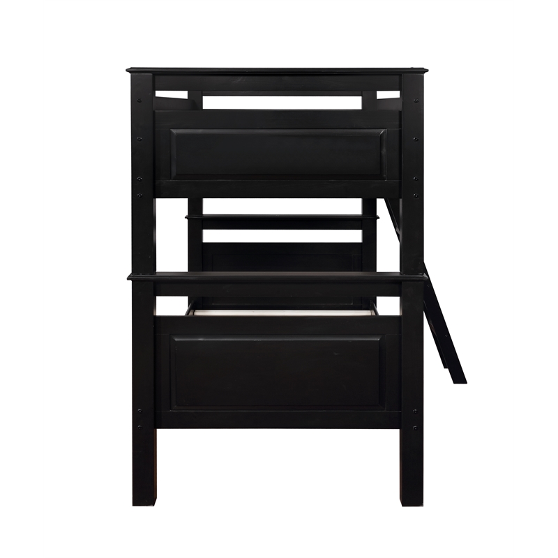 Pemberley Row Solid Pine Wood Black Bunk Bed Rectangular Detachable 81.65