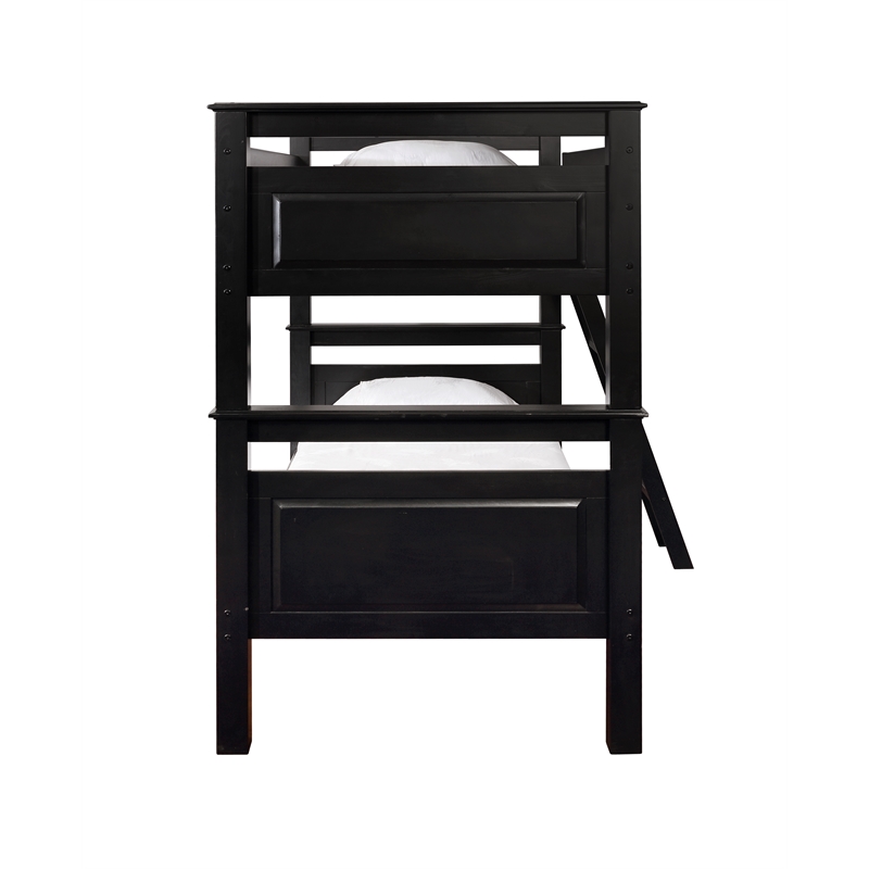 Pemberley Row Solid Pine Wood Black Bunk Bed Rectangular Detachable 81.65