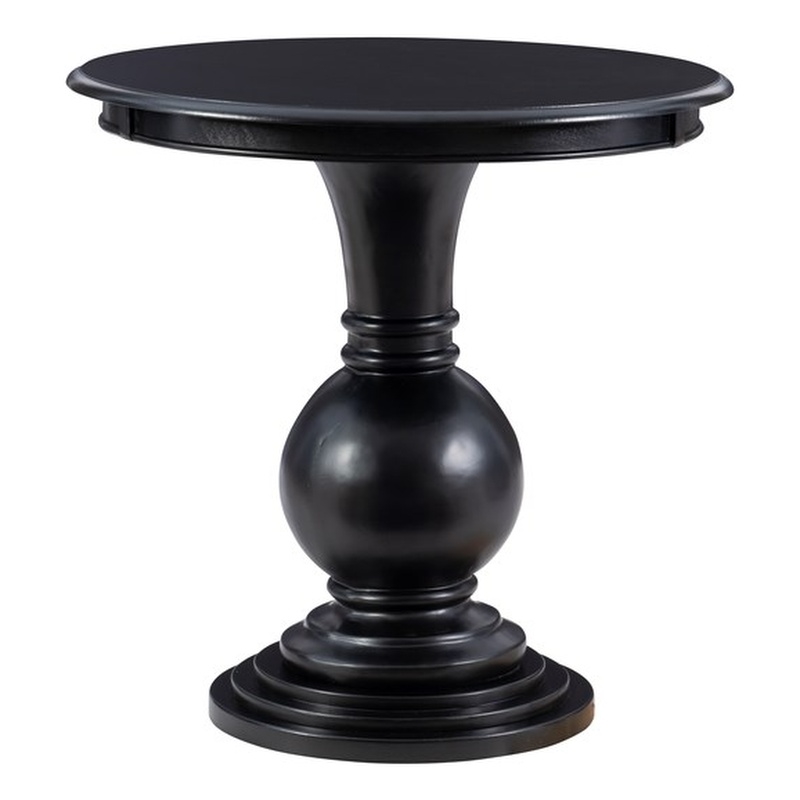 Pemberley Row Wood Jet Black Accent Table Circular 26