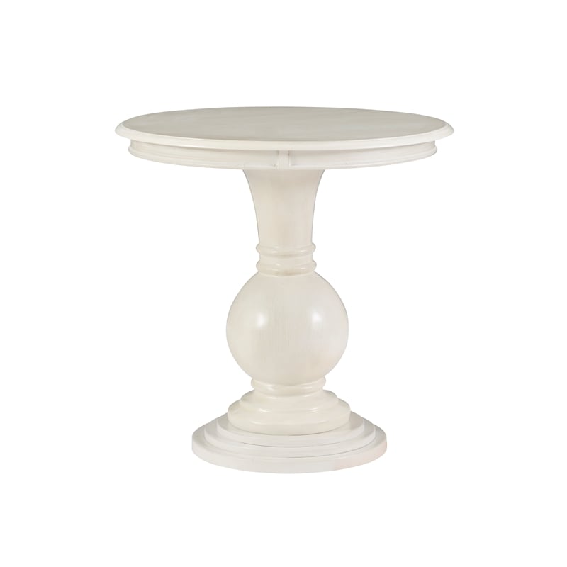 Pemberley Row Wood Cream Accent Table Round Pedestal 26