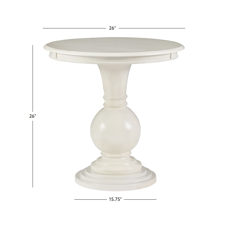 Pemberley Row Wood Cream Accent Table Round Pedestal 26