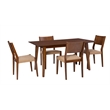 Pemberly Row Modern Five Piece Wood Dining Set in Brown