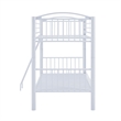 Pemberly Row Modern Metal Twin Over Twin Bunk Bed Attached Ladder in White