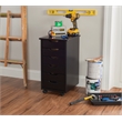 Pemberley Row Pine Wood Black Rolling Storage Cart Rectangular 25.75
