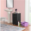 Pemberley Row Pine Wood Black Rolling Storage Cart Rectangular 25.75
