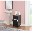 Pemberley Row Pine Wood Black Rolling Storage Cart Rectangular 25.75