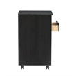 Pemberley Row Pine Wood Black Rolling Storage Cart Rectangular 25.75
