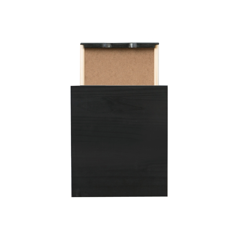 Pemberley Row Pine Wood Black Rolling Storage Cart Rectangular 25.75