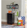 Pemberley Row Pine Wood Black Rolling Storage Cart Rectangular 25.75
