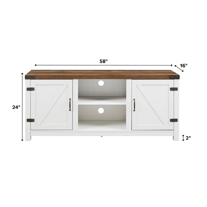 Pemberly Row Rustic Wood TV Stand for TVs up to 65