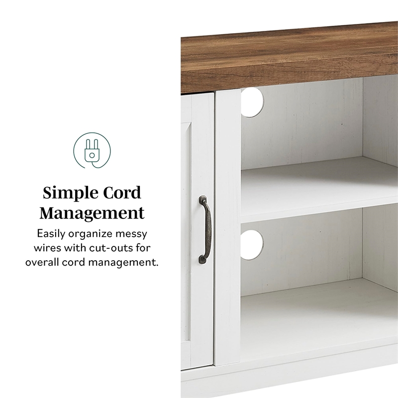 Pemberly Row Rustic Wood TV Stand for TVs up to 65