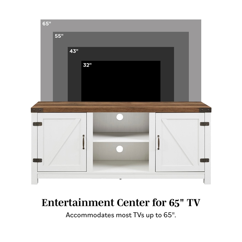 Pemberly Row Rustic Wood TV Stand for TVs up to 65
