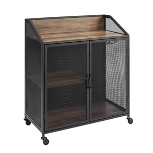Pemberly Row Transitional Wood/Metal TV Stand for TVs up to 60&quot in Dark Walnut