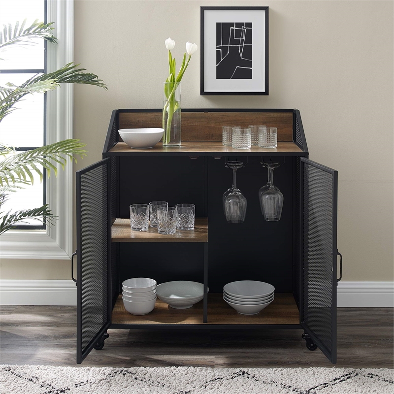 Pemberly Row Transitional Wood/Metal TV Stand for TVs up to 60