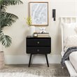 Pemberly Row Mid Century Modern 2-Drawer Bedroom Nightstand in Black