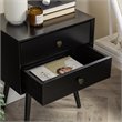 Pemberly Row Mid Century Modern 2-Drawer Bedroom Nightstand in Black