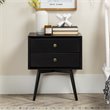 Pemberly Row Mid Century Modern 2-Drawer Bedroom Nightstand in Black