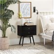 Pemberly Row Mid Century Modern 2-Drawer Bedroom Nightstand in Black