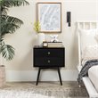 Pemberly Row Mid Century Modern 2-Drawer Bedroom Nightstand in Black