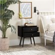 Pemberly Row Mid Century Modern 2-Drawer Bedroom Nightstand in Black
