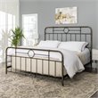 Pemberly Row Antique Metal Pipe King Size Bed in Bronze