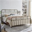Pemberly Row Antique Metal Pipe King Size Bed in Bronze