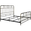 Pemberly Row Antique Metal Pipe King Size Bed in Bronze
