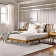 Pemberly Row King Size Spindle Bed in Wood in Caramel - Easy Assembly