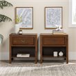 Pemberly Row 1-Drawer Classic Solid Wood Bedroom Nightstand Set in Walnut