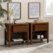 Pemberly Row 1-Drawer Classic Solid Wood Bedroom Nightstand Set in Walnut